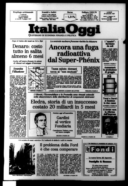 Italia oggi : quotidiano di economia finanza e politica